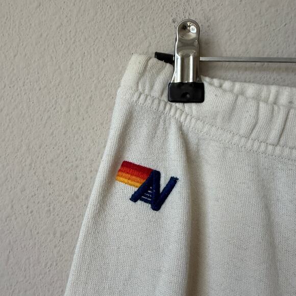 Aviator Nation 5 Stripe Sweatpants in Vintage White Blue Size S - Picture 6 of 8